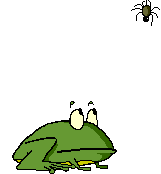 Animated frog catching a bug