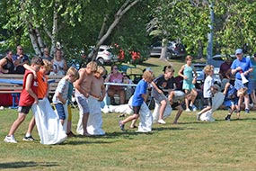 three legged sack race