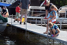 Group of kids fishing