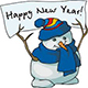 Happy New Year snowman